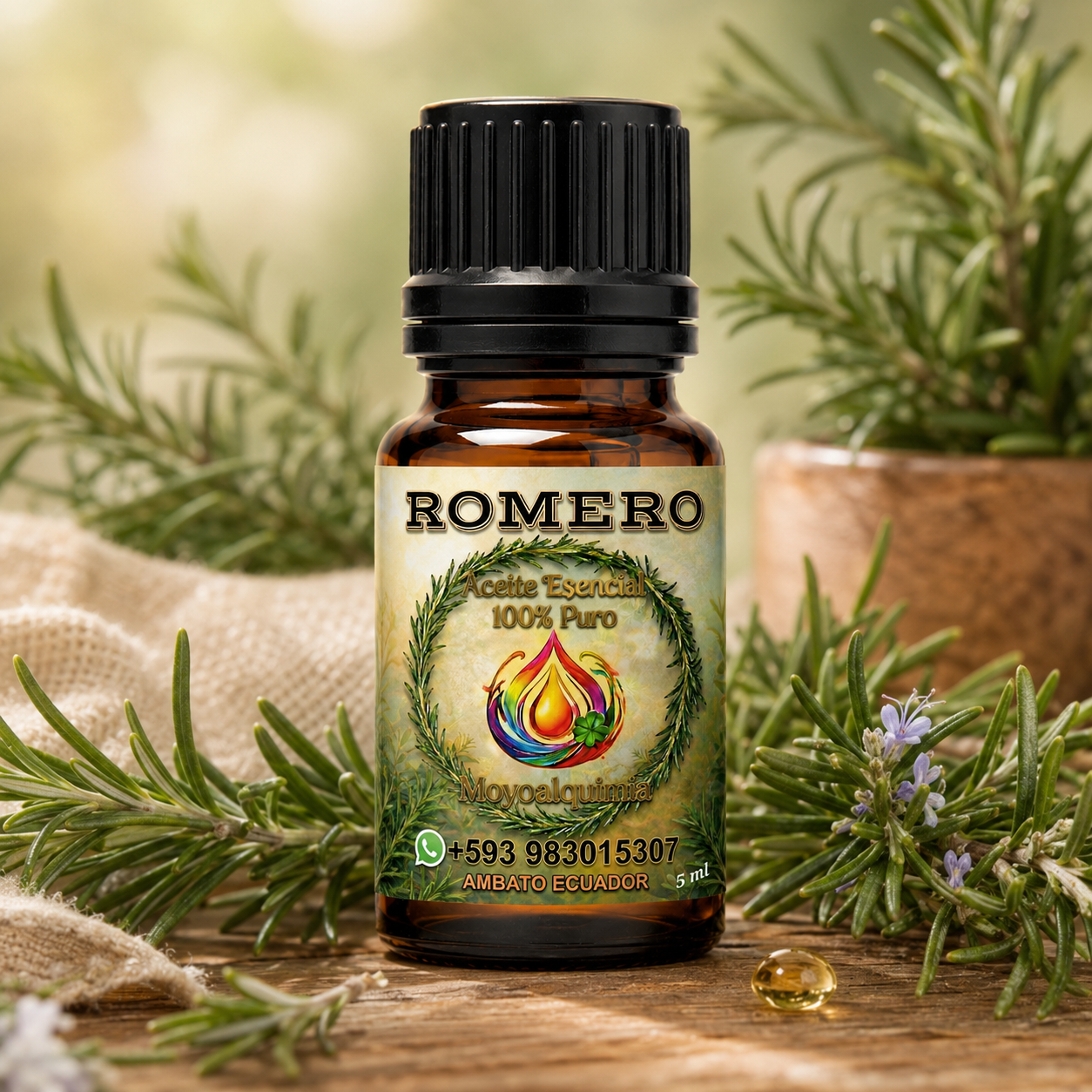 Aceite Esencial de Romero 5ml - 100% Puro