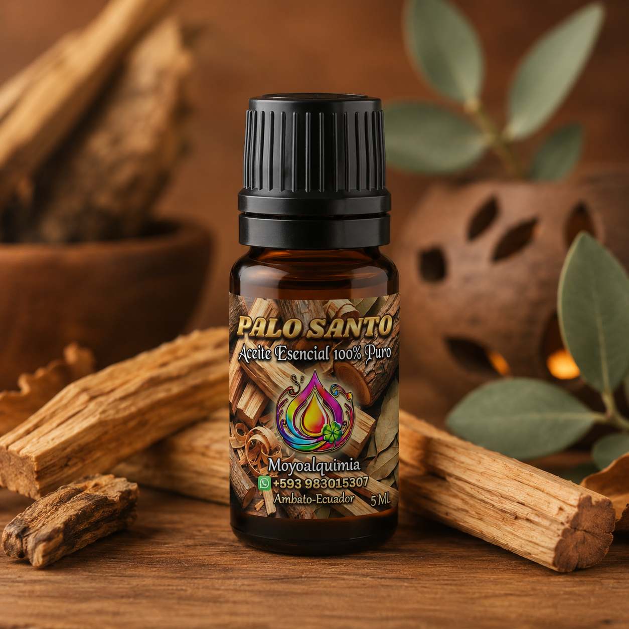 Aceite Esencial de Palo Santo 5ml - 100% Puro